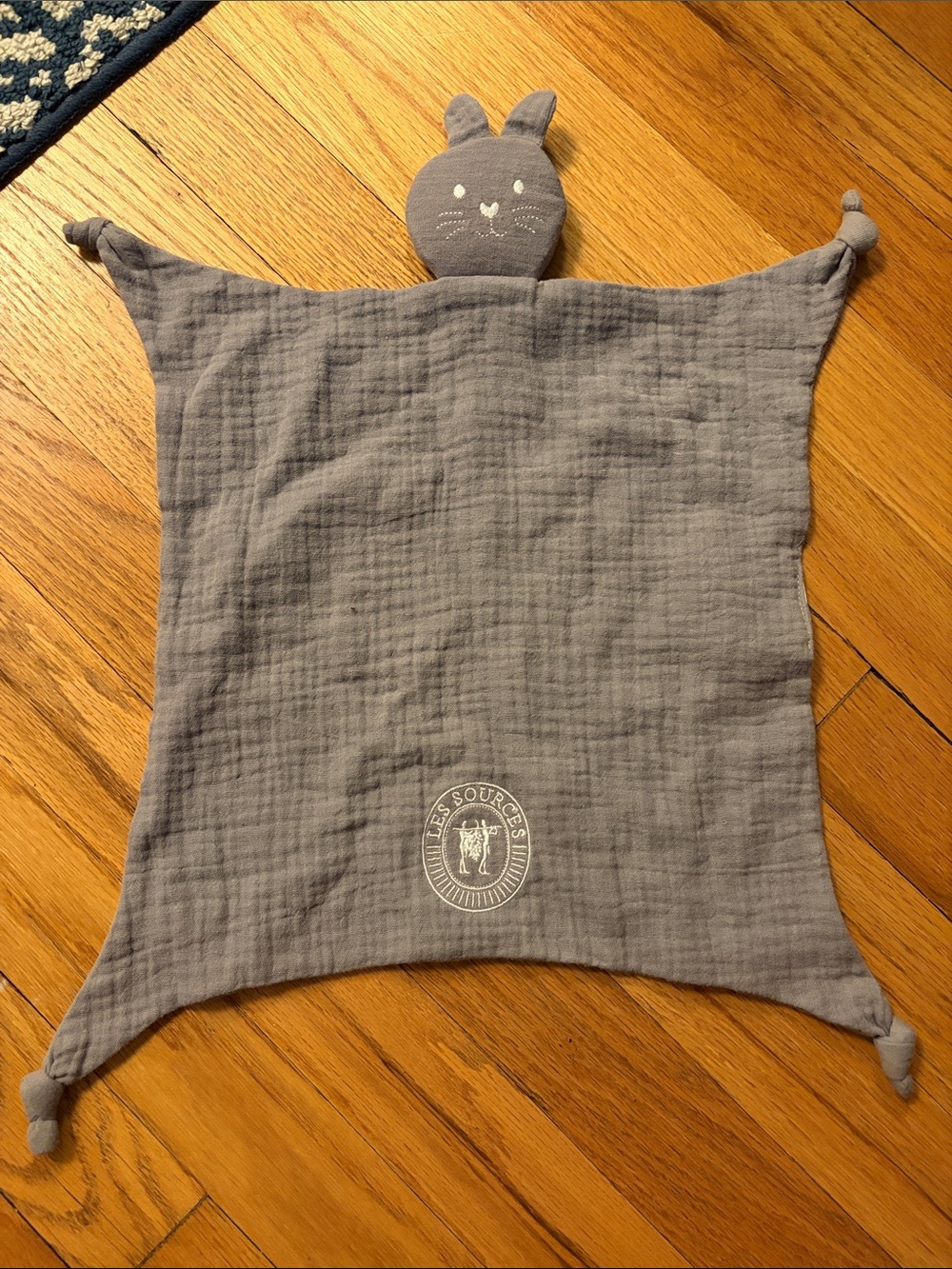 Gray Bunny Lovey Security Blanket